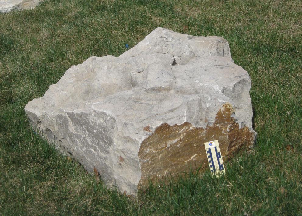 boulder 17 is limestone and is located west of Slawson Hall, next to Naismith Drive