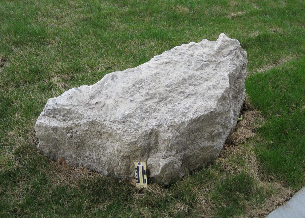 boulder 25 is limestone and is located on the northeast side of Slawson Hall