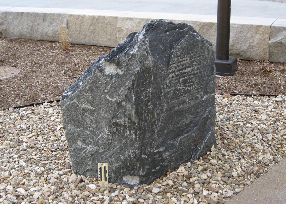boulder 8 is Slate and is located on the east side of Ritchie in the courtyard