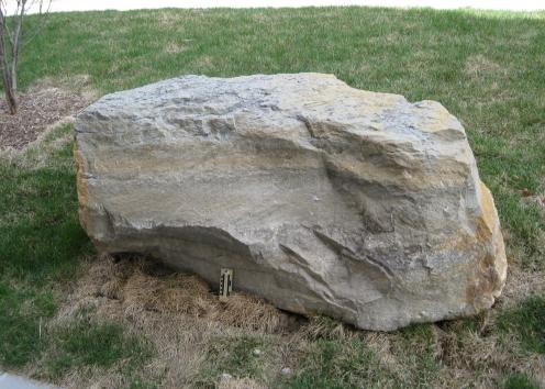 boulder 27 is limestone and is located on the east side of Slawson Hall
